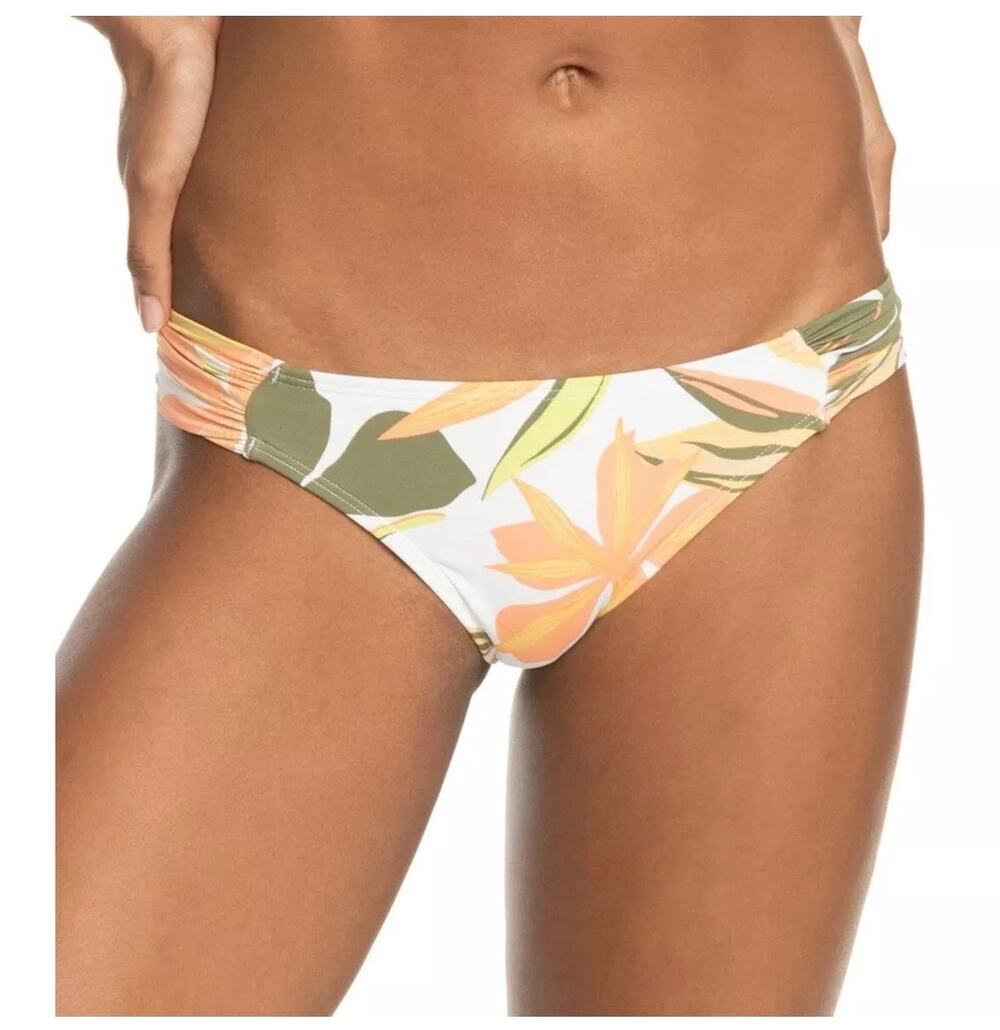 Roxy Printed Beach Classic Hipster Tropical Floral Bikini Bottoms Size Small